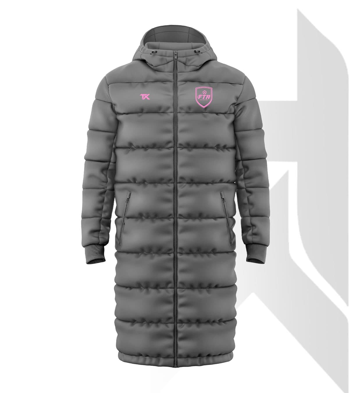 FTA Long Puffer Jacket Grey